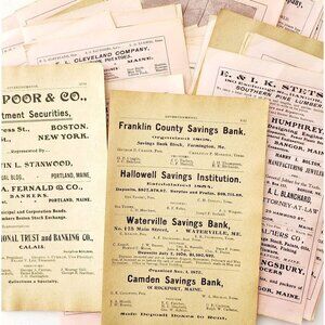 1906 Maine Local Towns Advertisement Pages Bulk Lot Of 47 Pcs 500+ Ads E10